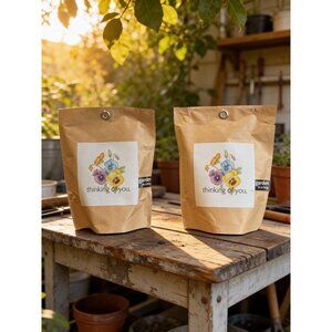 Set Of 2 Garden In A Bag Pansy Mix "Thinking Of You" Flower Growing Kit